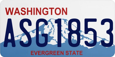 WA license plate ASG1853