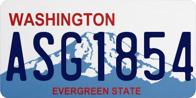 WA license plate ASG1854