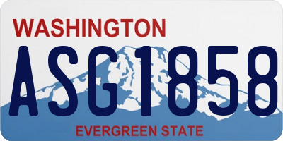 WA license plate ASG1858