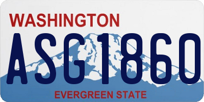 WA license plate ASG1860