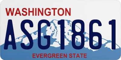 WA license plate ASG1861