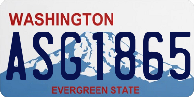 WA license plate ASG1865