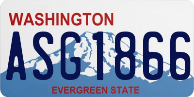 WA license plate ASG1866