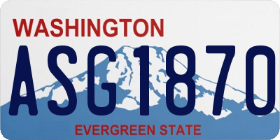 WA license plate ASG1870
