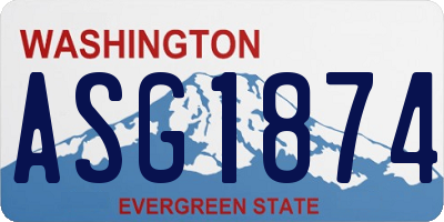 WA license plate ASG1874