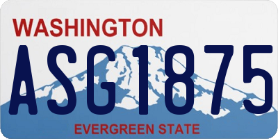 WA license plate ASG1875