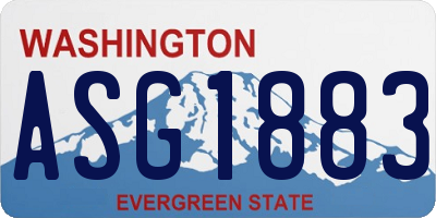 WA license plate ASG1883