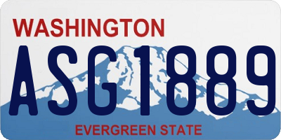WA license plate ASG1889
