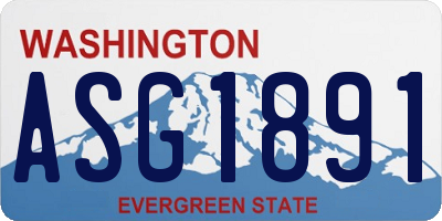 WA license plate ASG1891