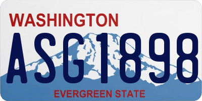 WA license plate ASG1898