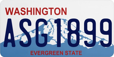 WA license plate ASG1899