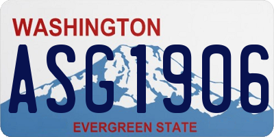 WA license plate ASG1906