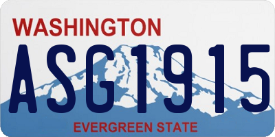WA license plate ASG1915