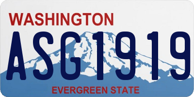 WA license plate ASG1919