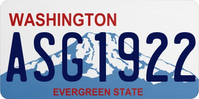 WA license plate ASG1922