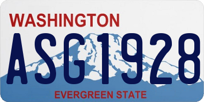 WA license plate ASG1928