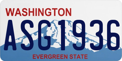 WA license plate ASG1936
