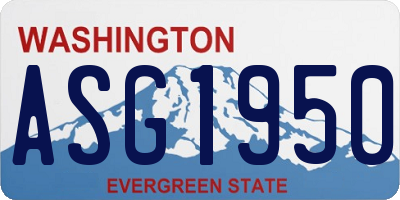 WA license plate ASG1950