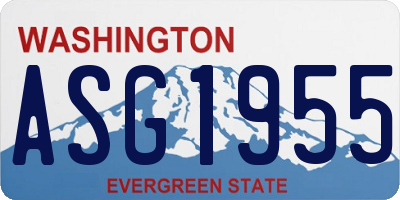WA license plate ASG1955