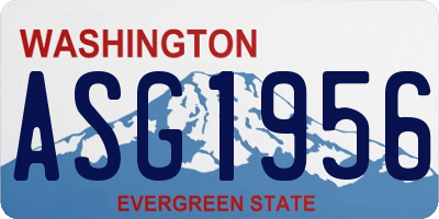WA license plate ASG1956