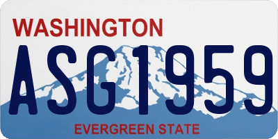 WA license plate ASG1959