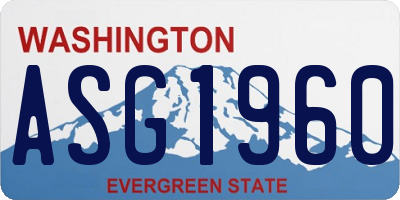 WA license plate ASG1960