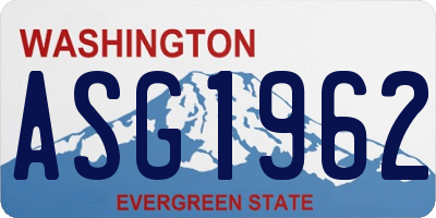 WA license plate ASG1962