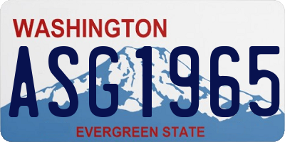 WA license plate ASG1965