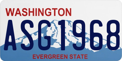 WA license plate ASG1968