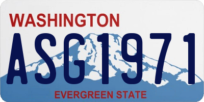 WA license plate ASG1971