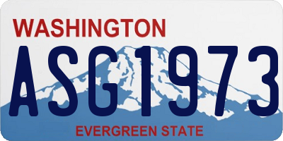 WA license plate ASG1973