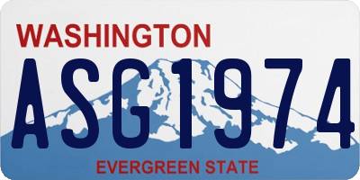 WA license plate ASG1974