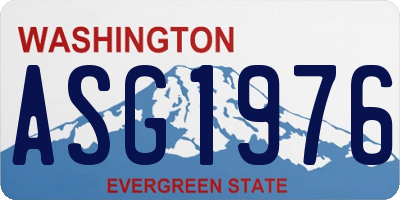 WA license plate ASG1976