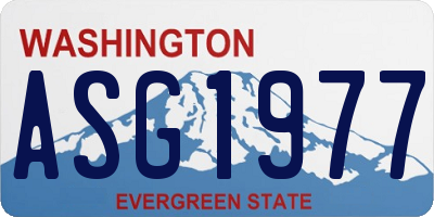 WA license plate ASG1977