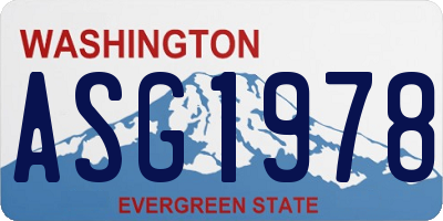 WA license plate ASG1978