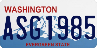 WA license plate ASG1985