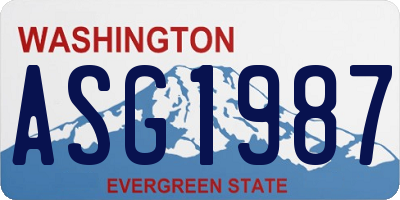 WA license plate ASG1987