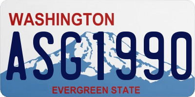 WA license plate ASG1990