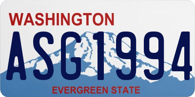 WA license plate ASG1994