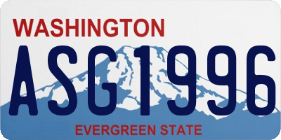 WA license plate ASG1996