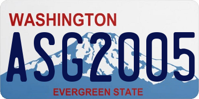 WA license plate ASG2005