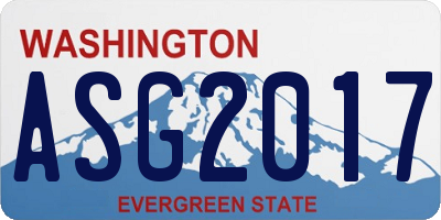 WA license plate ASG2017
