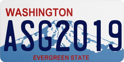 WA license plate ASG2019