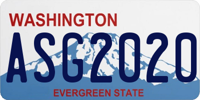 WA license plate ASG2020