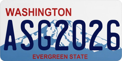 WA license plate ASG2026