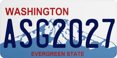 WA license plate ASG2027