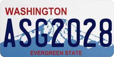 WA license plate ASG2028