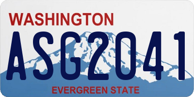 WA license plate ASG2041