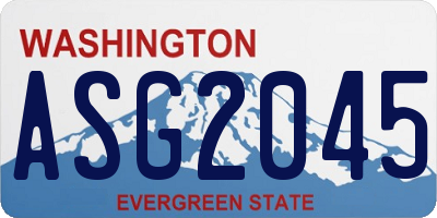 WA license plate ASG2045