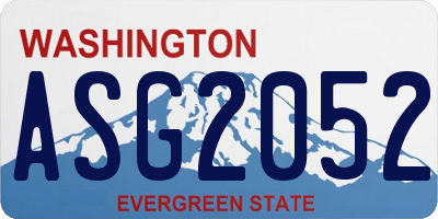 WA license plate ASG2052